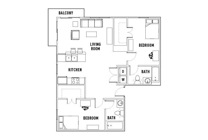 2X2-Corner-A floor plan