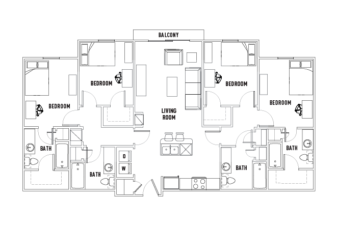 4X4-B floor plan