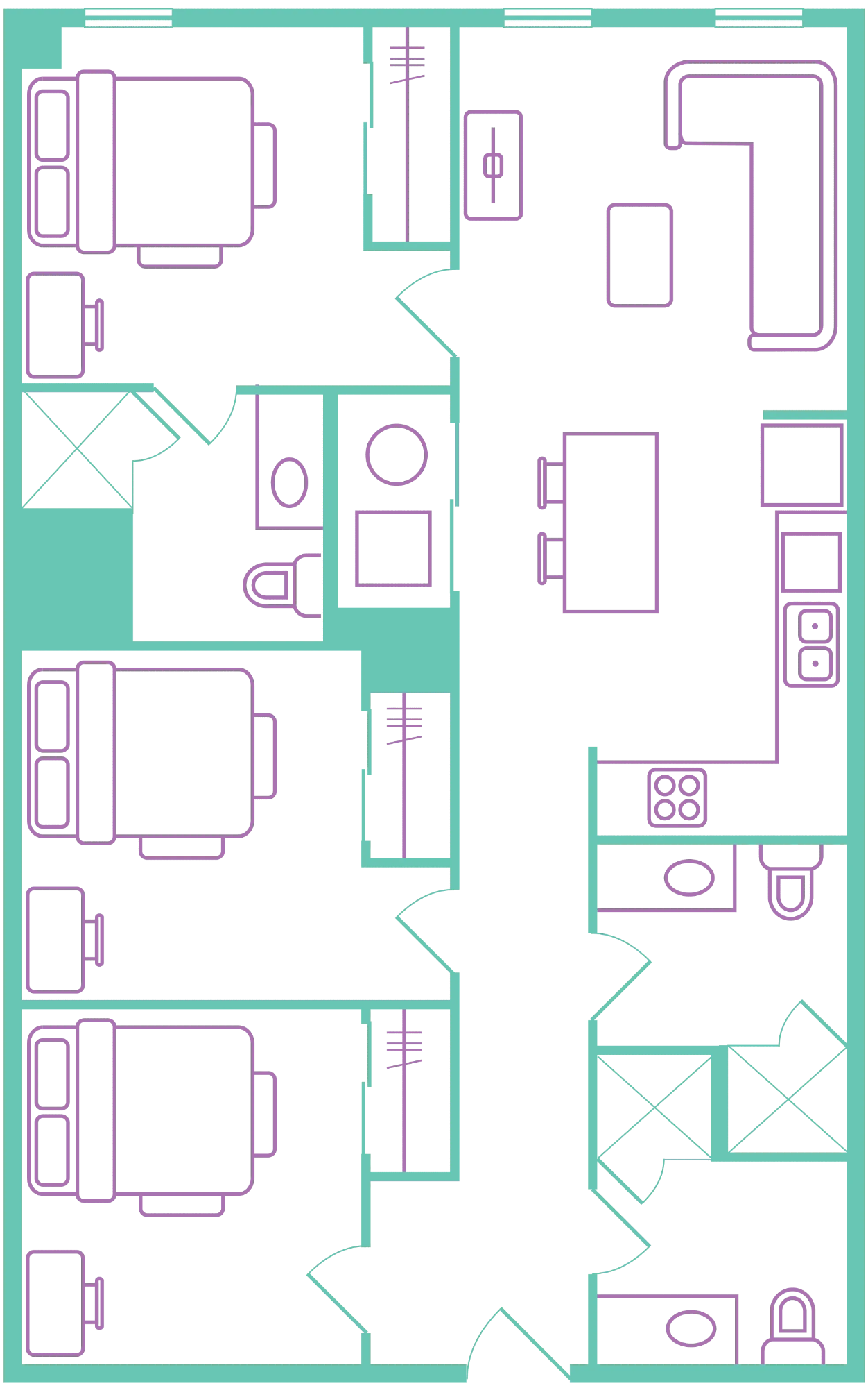 3X3 - Standard floor plan