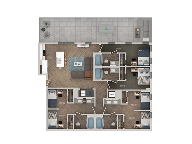 D3-Shared floor plan