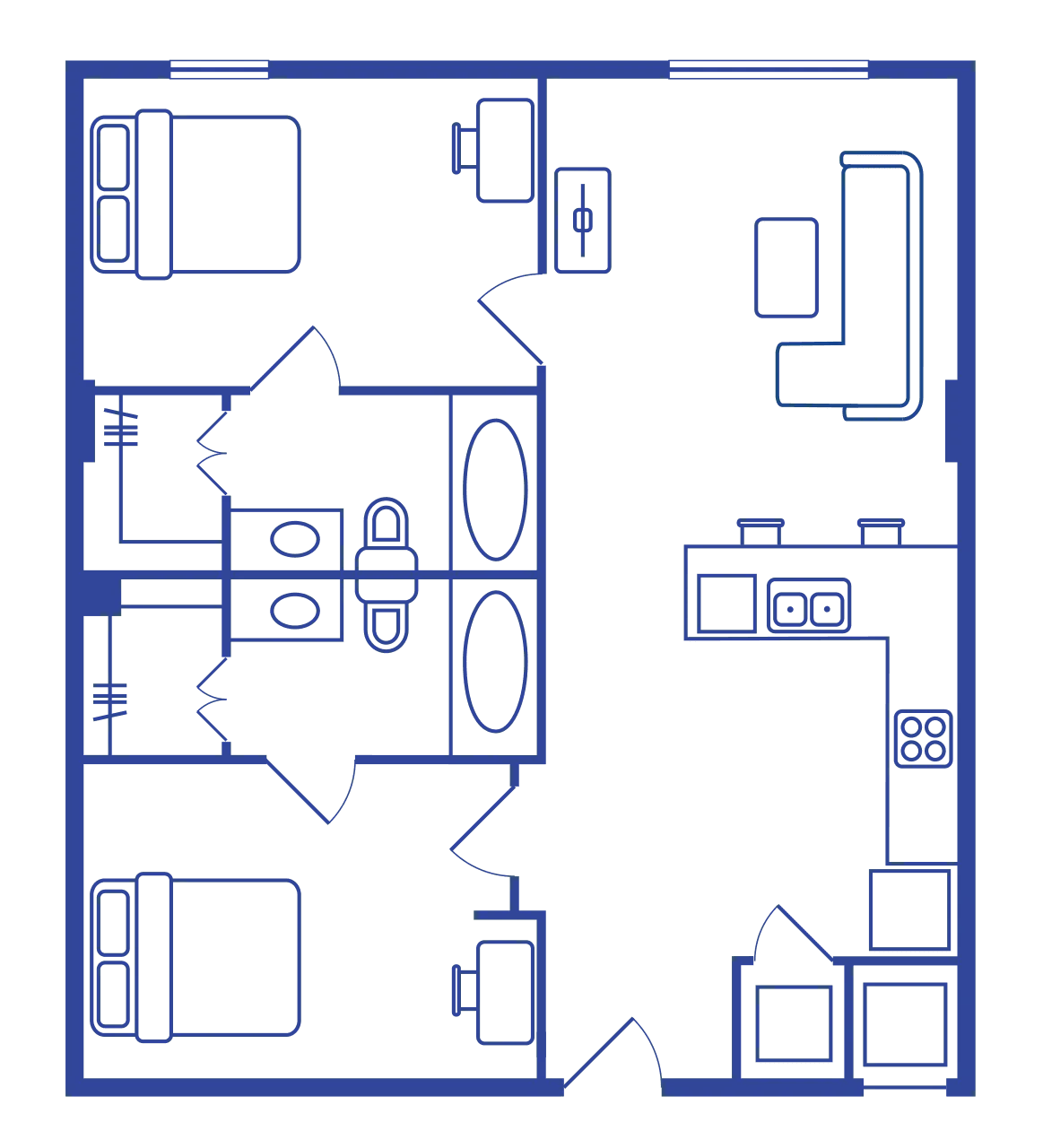 2X2 floor plan